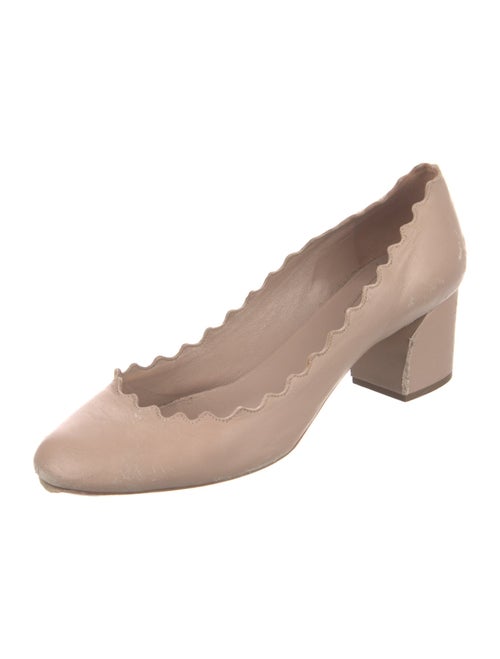 Chloé Leather Scalloped Accent Pumps