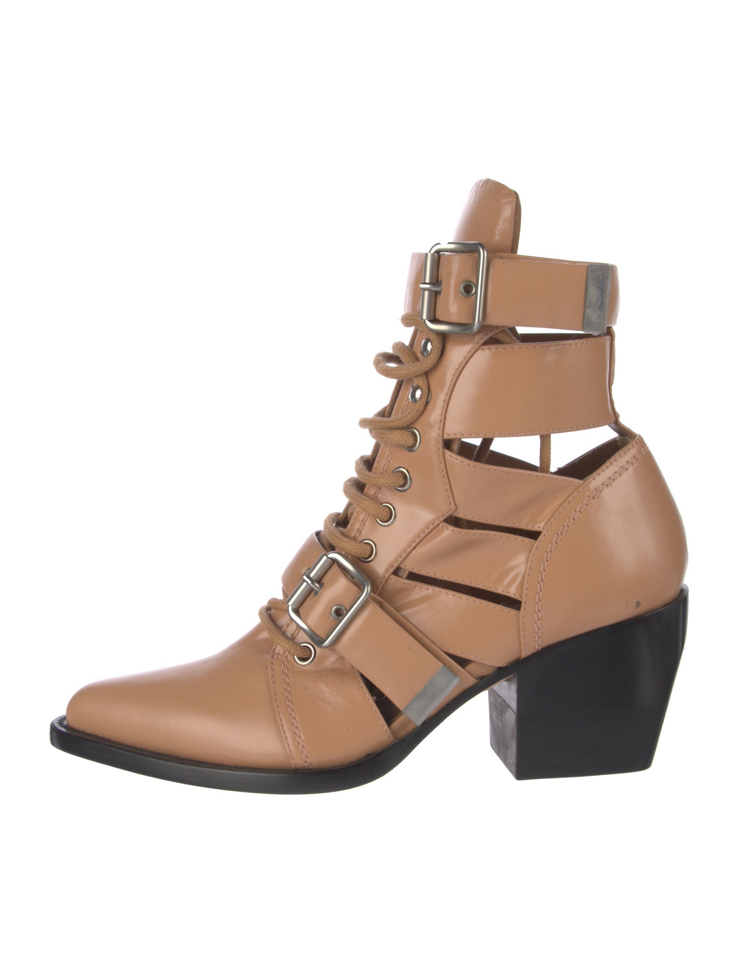 Chloé Leather Lace-Up Boots
