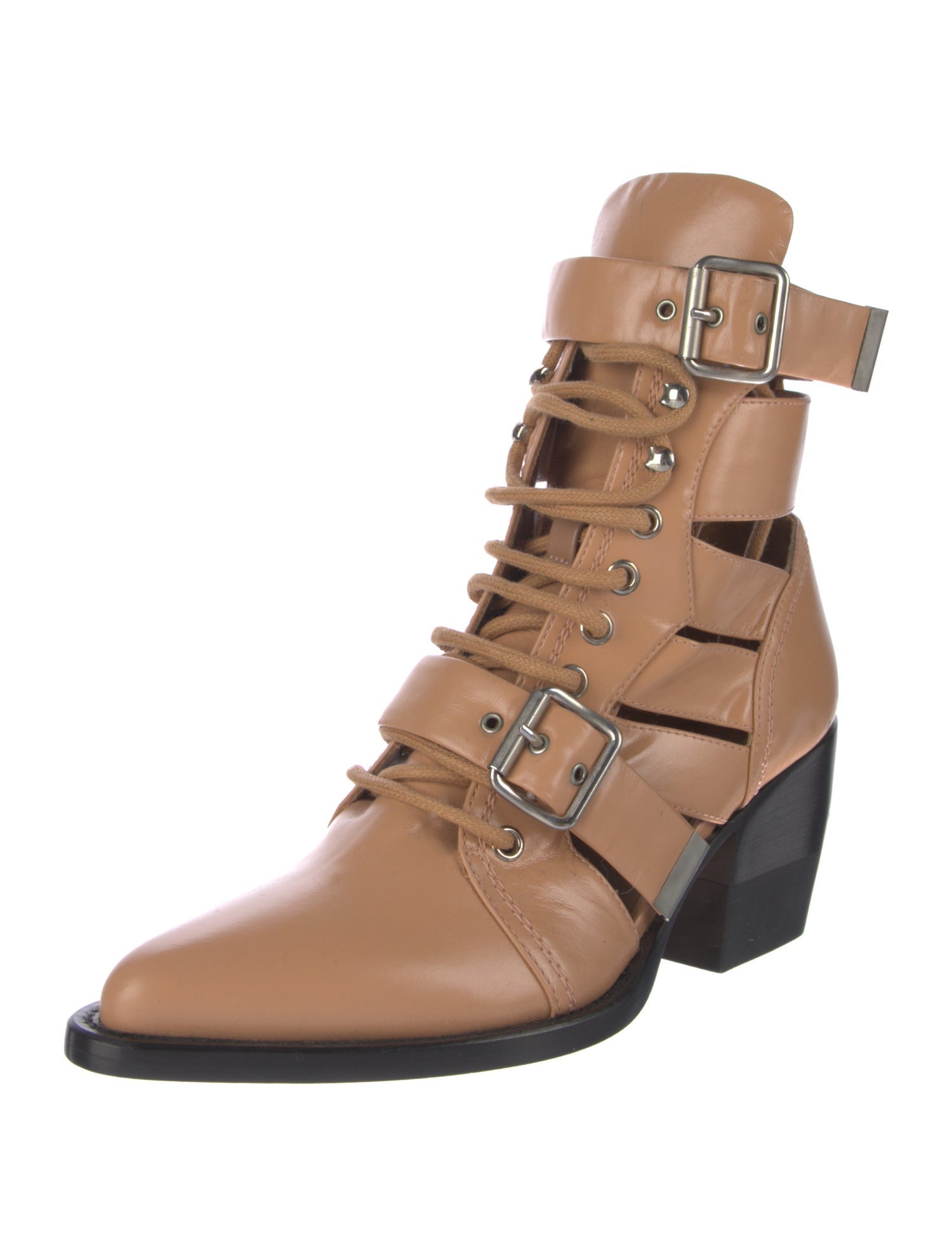 Chloé Leather Lace-Up Boots