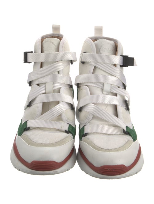 Chloé Canvas Striped Wedge Sneakers