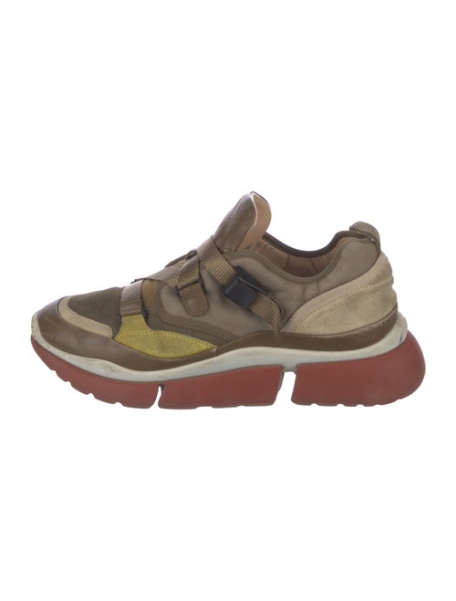 Chloé Suede Colorblock Pattern Sneakers