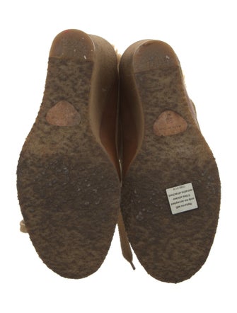 Chloé Canvas Fur Trim Lace-Up Boots