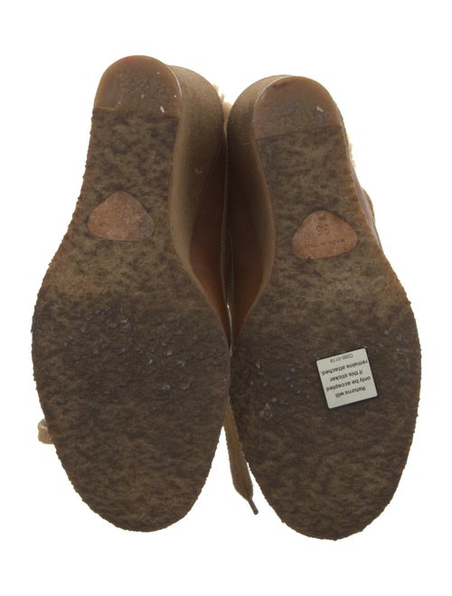 Chloé Canvas Fur Trim Lace-Up Boots