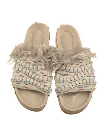Chloé Printed Embroidered Accent Slides