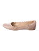 Chloé Leather Scalloped Accent Ballet Flats