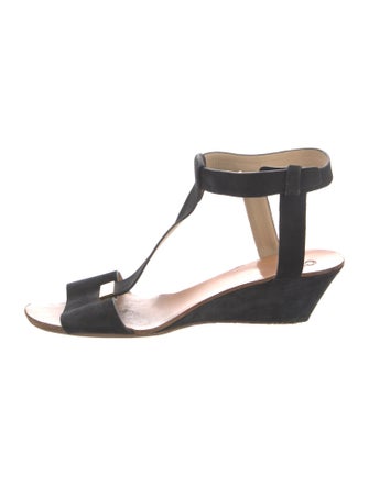Chloé Suede Printed T-Strap Sandals