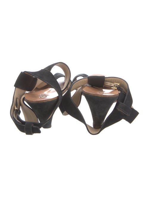 Chloé Suede Printed T-Strap Sandals