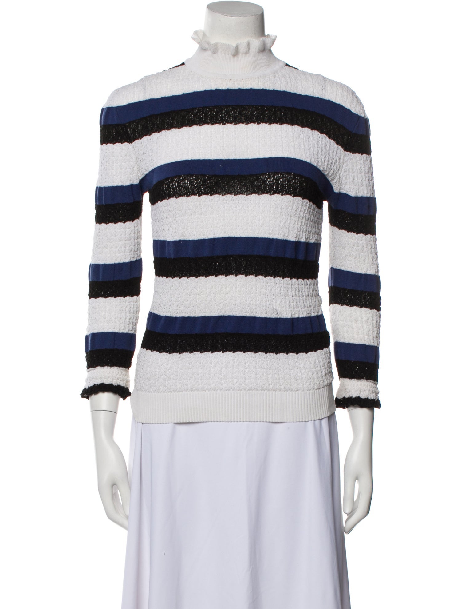 Chloé Striped Mock Neck Sweatshirt
