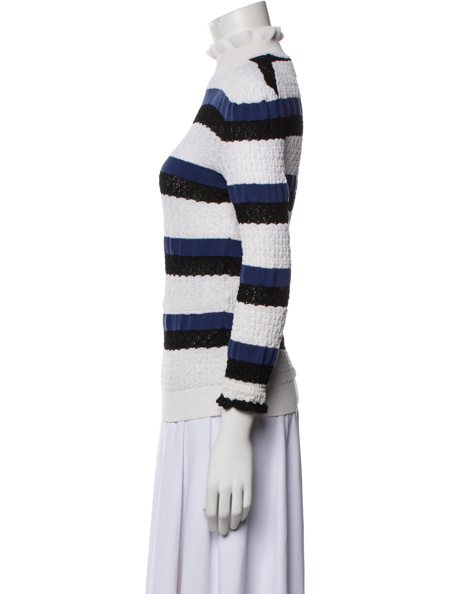Chloé Striped Mock Neck Sweatshirt