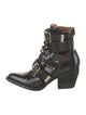 Chloé Patent Leather Cutout Accent Lace-Up Boots