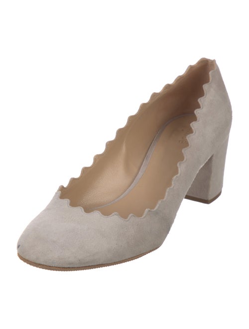 Chloé Suede Scalloped Accent Pumps