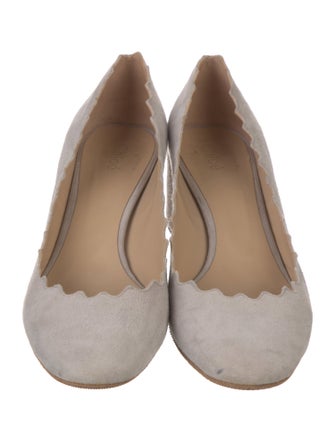 Chloé Suede Scalloped Accent Pumps