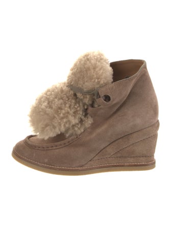 Chloé Suede Fur Trim Boots