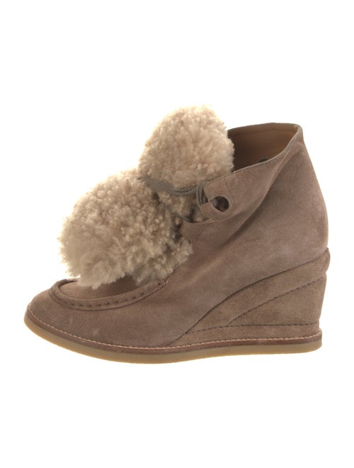 Chloé Suede Fur Trim Boots