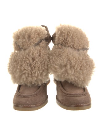 Chloé Suede Fur Trim Boots