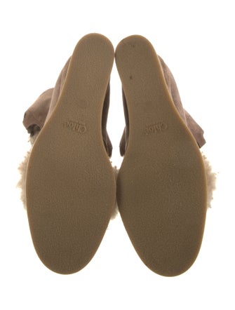 Chloé Suede Fur Trim Boots