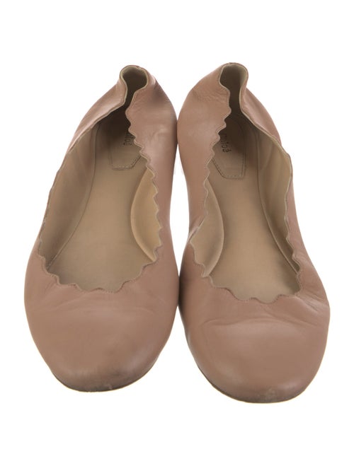 Chloé Leather Scalloped Accent Ballet Flats