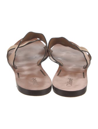 Chloé Leather Scalloped Accent Slides