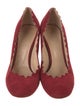 Chloé Suede Scalloped Accent Pumps
