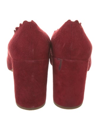 Chloé Suede Scalloped Accent Pumps