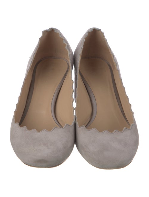 Chloé Suede Scalloped Accent Pumps
