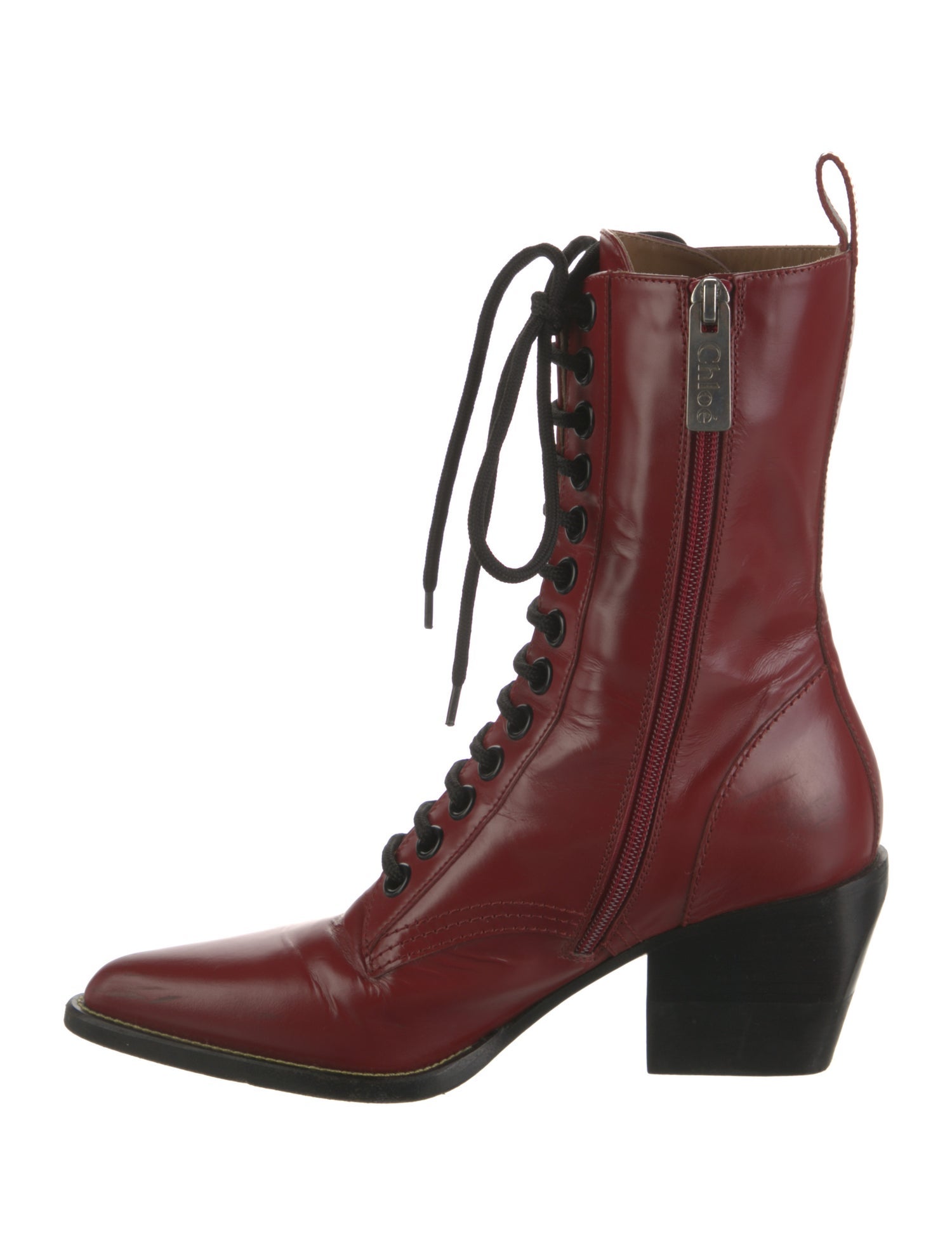 Chloé Leather Combat Boots