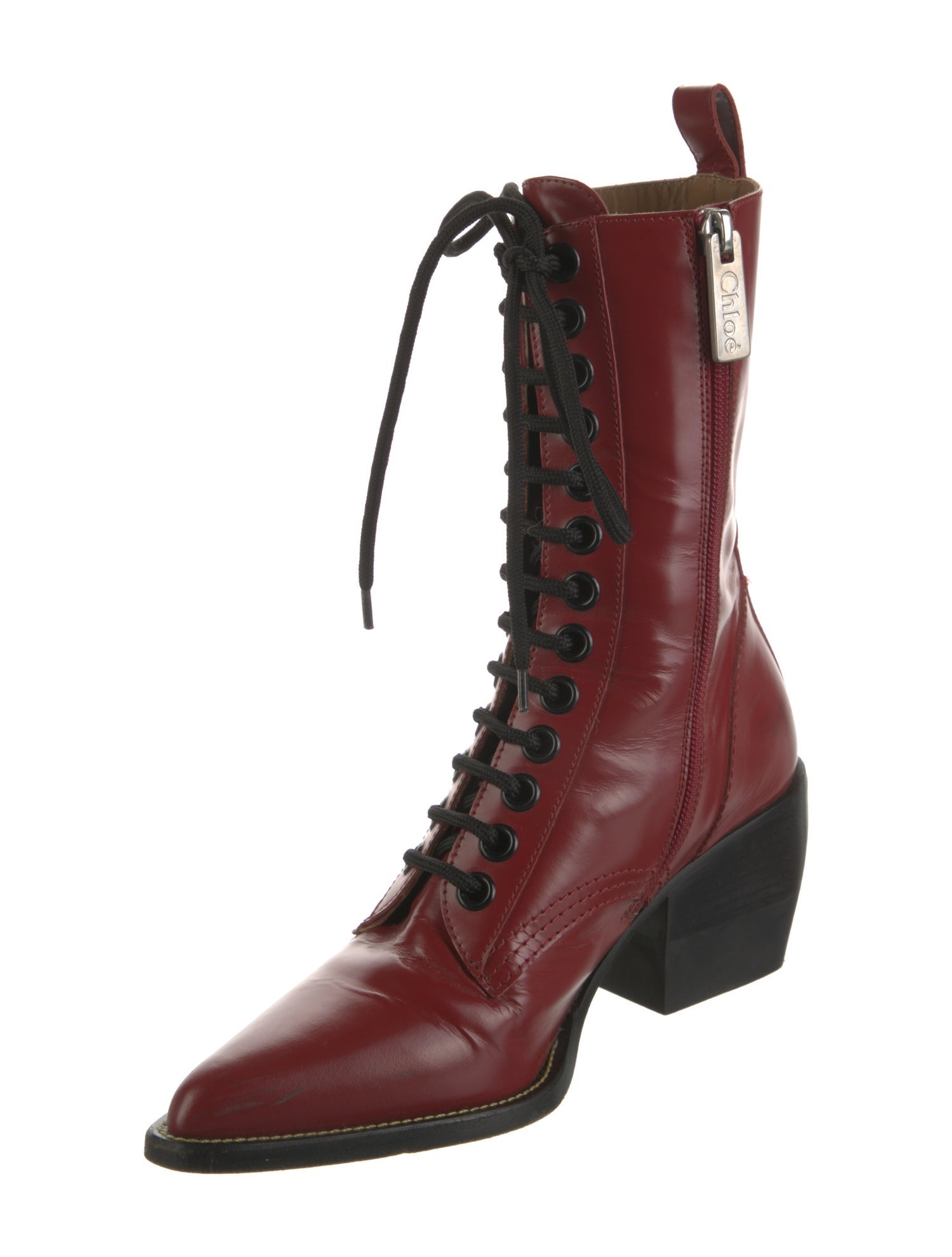 Chloé Leather Combat Boots