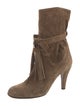Chloé Suede Fringe Trim Accent Boots