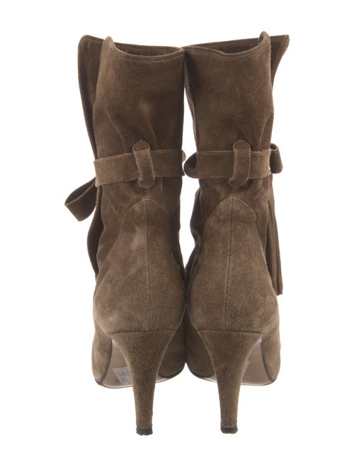 Chloé Suede Fringe Trim Accent Boots
