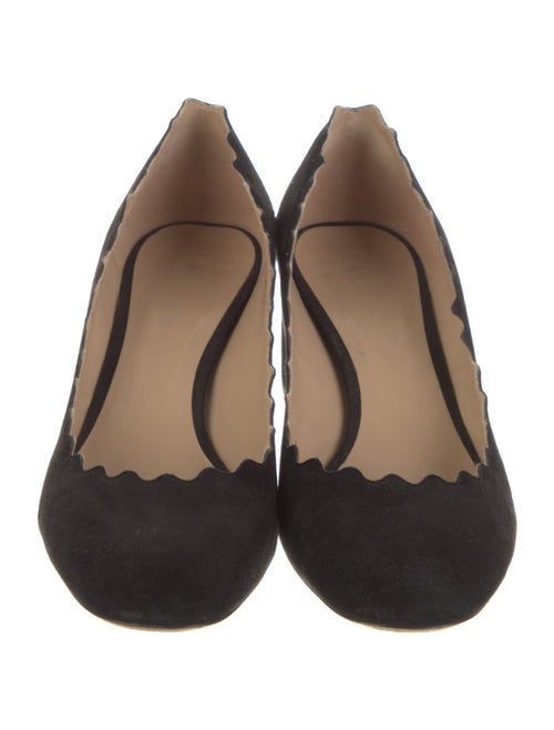 Chloé Suede Scalloped Accent Pumps