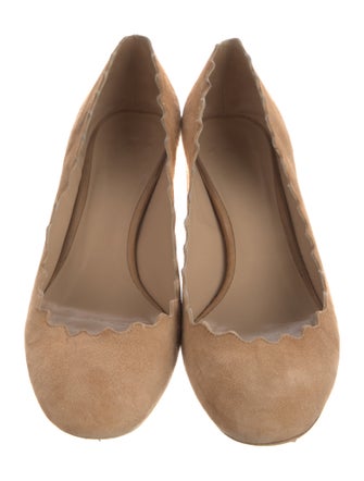 Chloé Suede Scalloped Accent Pumps
