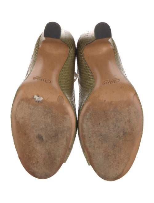Chloé Snakeskin Animal Print T-Strap Pumps