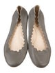 Chloé Leather Scalloped Accent Ballet Flats