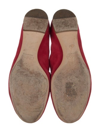 Chloé Suede Fringe Trim Accent Ballet Flats