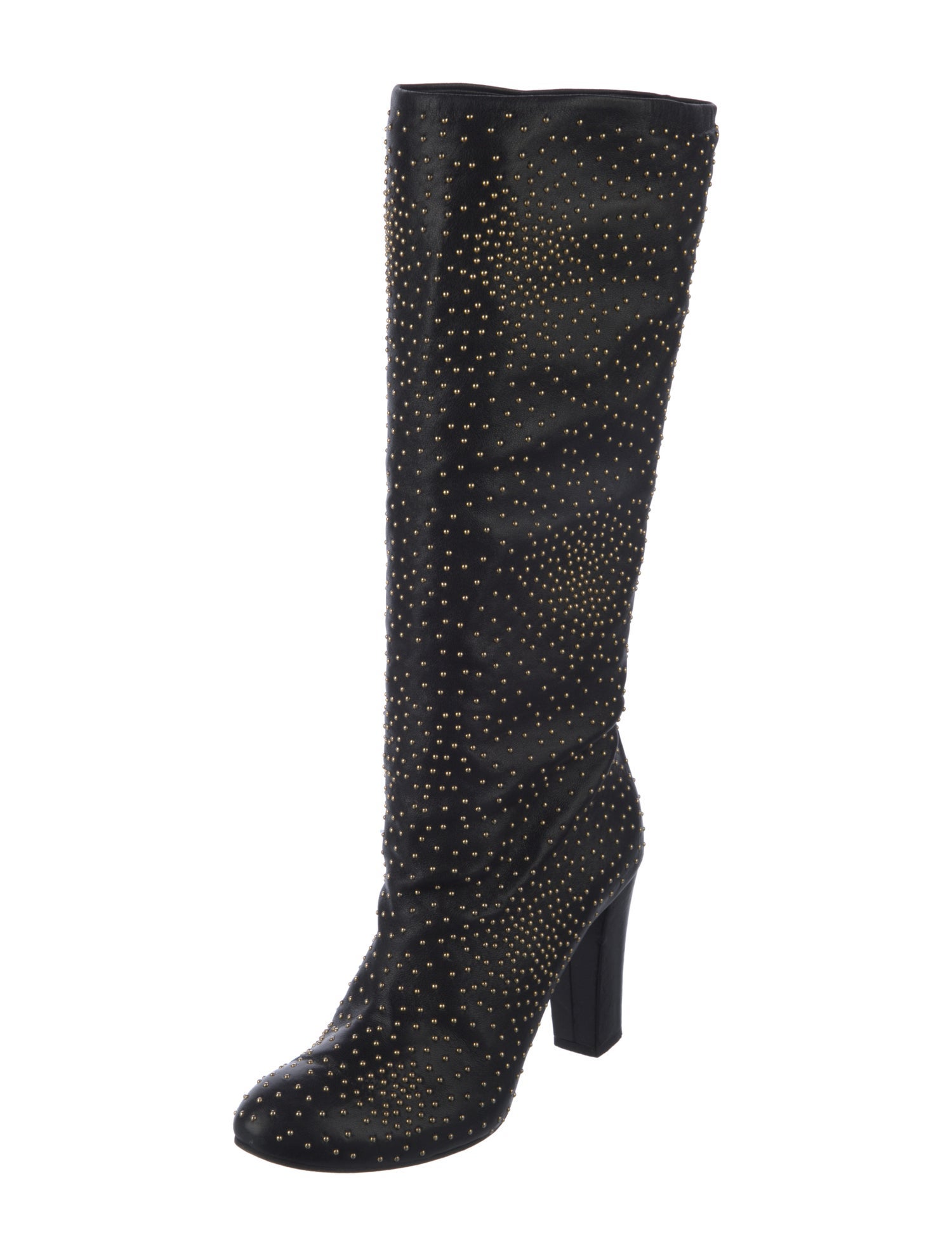 Chloé Leather Studded Accents Boots
