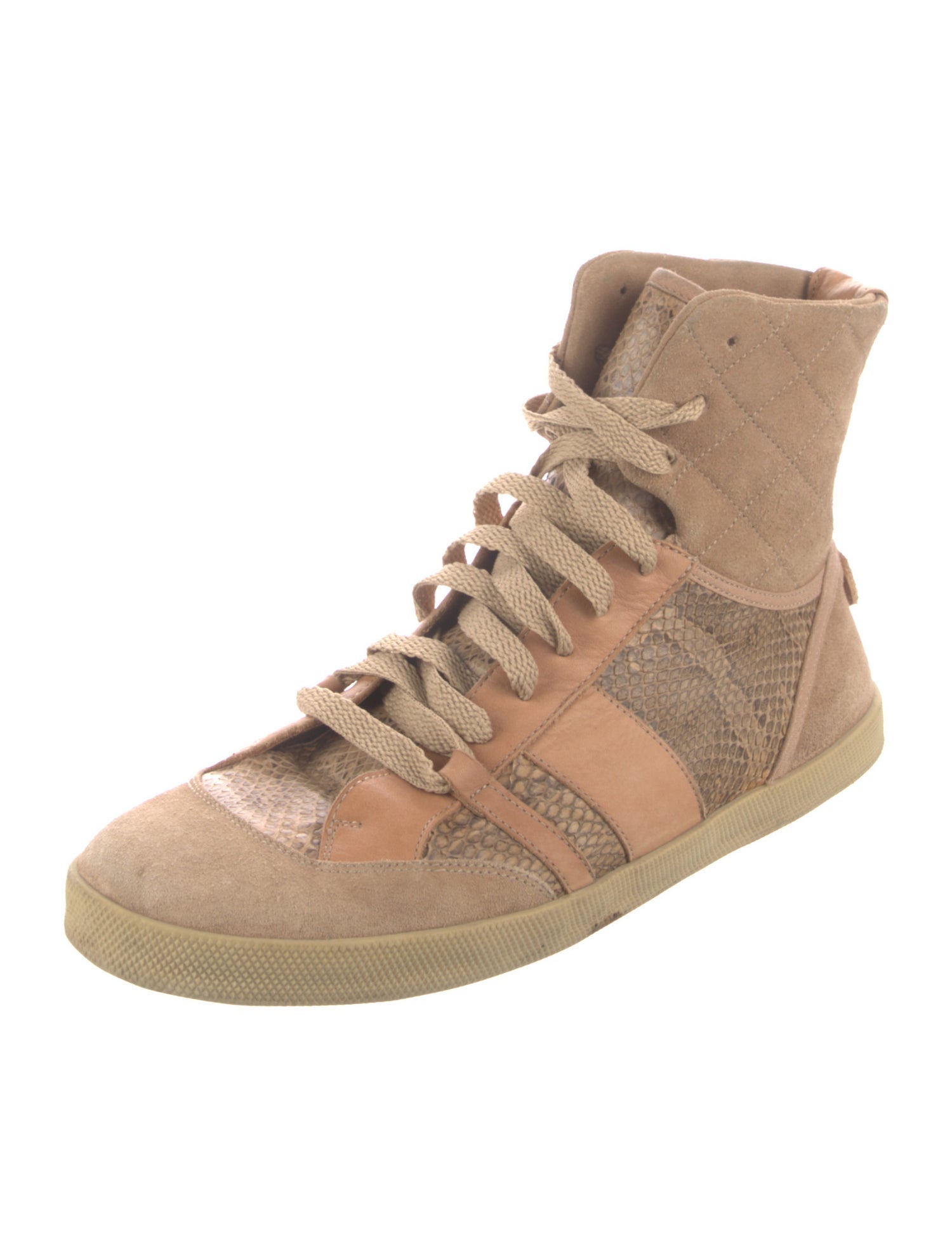 Chloé Snakeskin Animal Print Wedge Sneakers