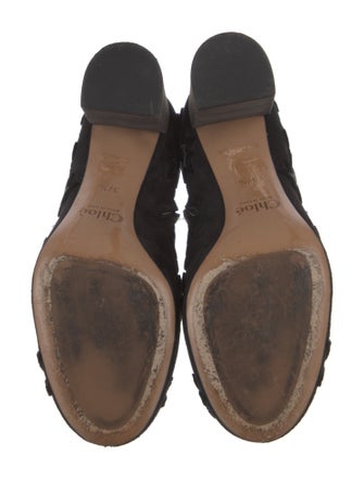 Chloé Suede Graphic Print Boots