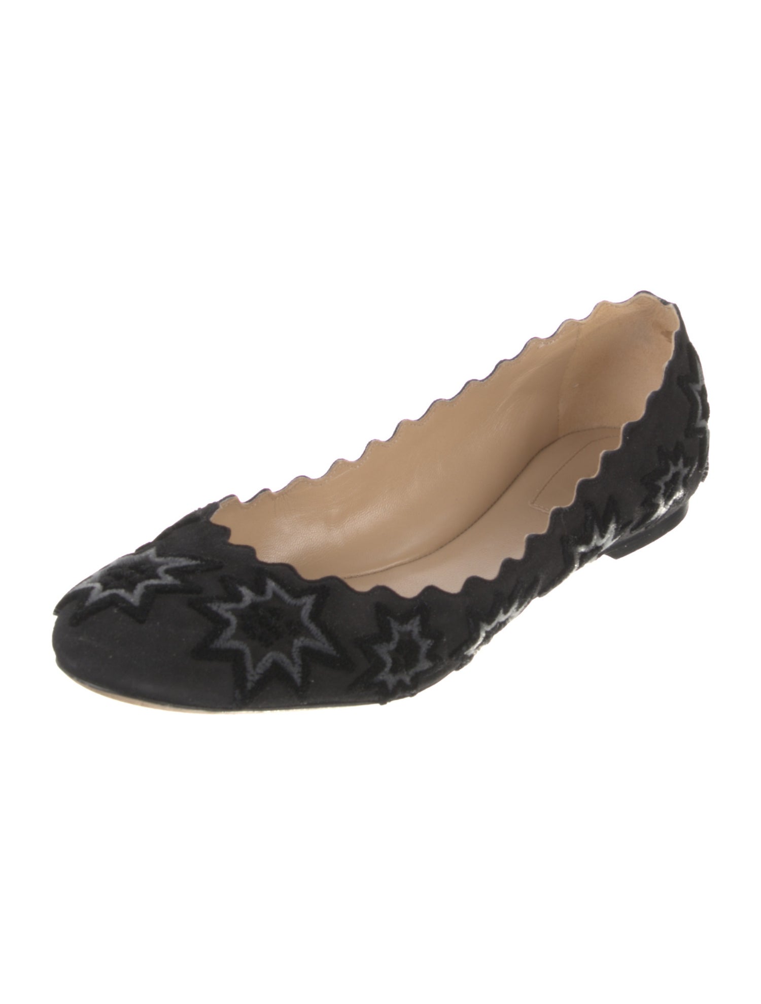 Chloé Suede Printed Ballet Flats