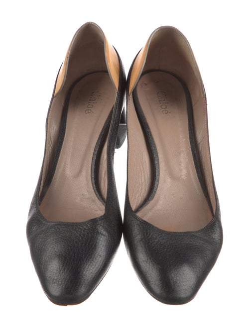 Chloé Leather Colorblock Pattern Pumps