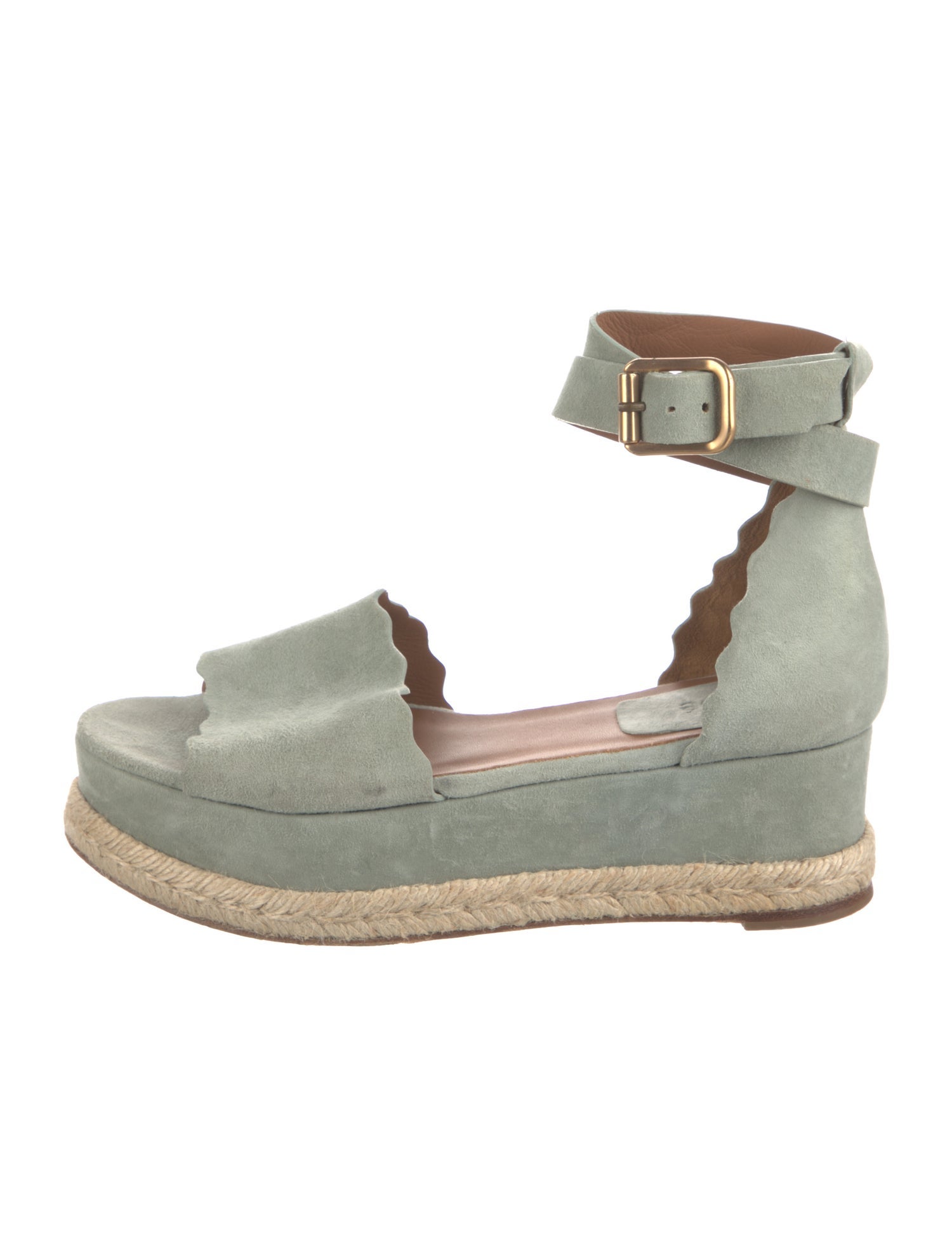 Chloé Suede Scalloped Accent Espadrilles