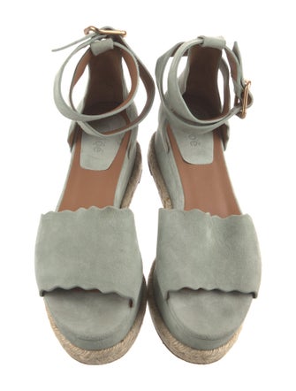 Chloé Suede Scalloped Accent Espadrilles