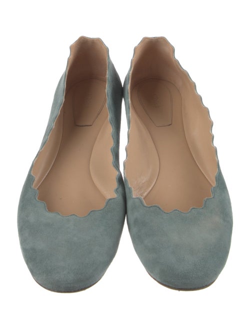 Chloé Suede Scalloped Accent Ballet Flats