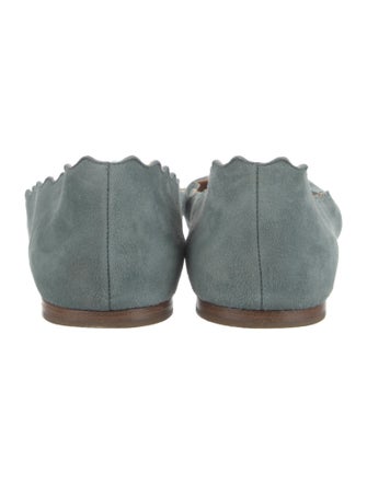 Chloé Suede Scalloped Accent Ballet Flats