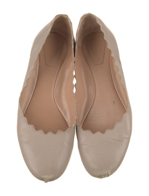 Chloé Leather Scalloped Accent Ballet Flats