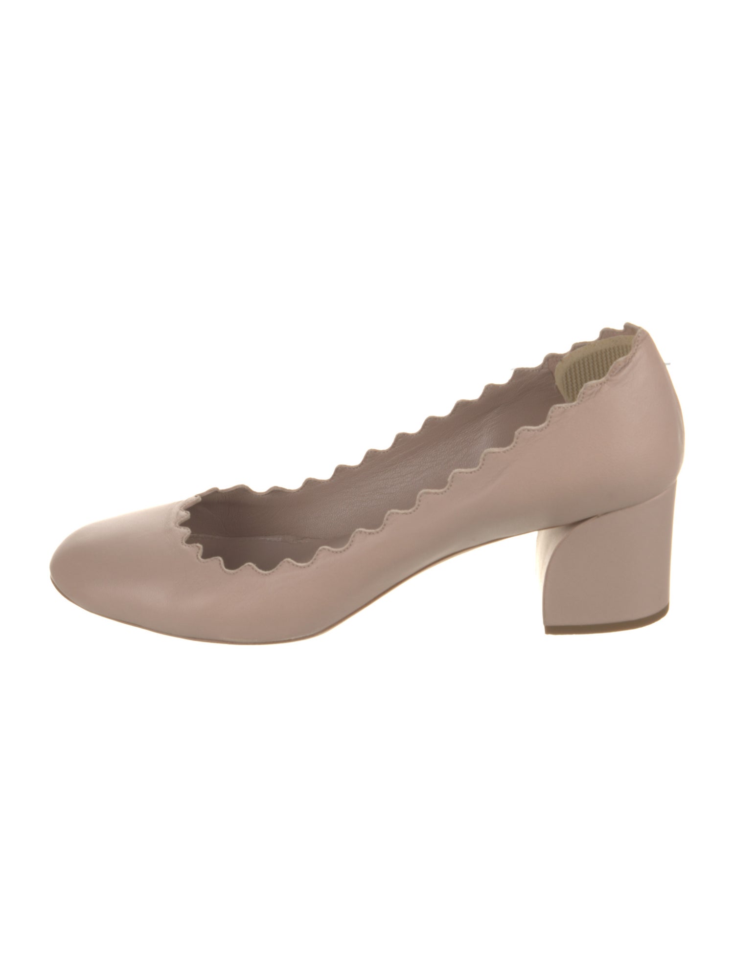 Chloé Leather Scalloped Accent Pumps