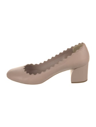 Chloé Leather Scalloped Accent Pumps
