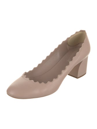 Chloé Leather Scalloped Accent Pumps