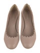 Chloé Leather Scalloped Accent Pumps