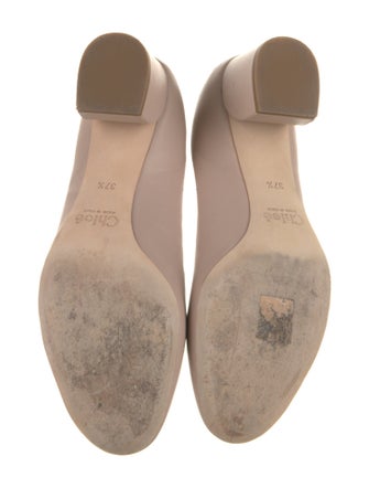 Chloé Leather Scalloped Accent Pumps