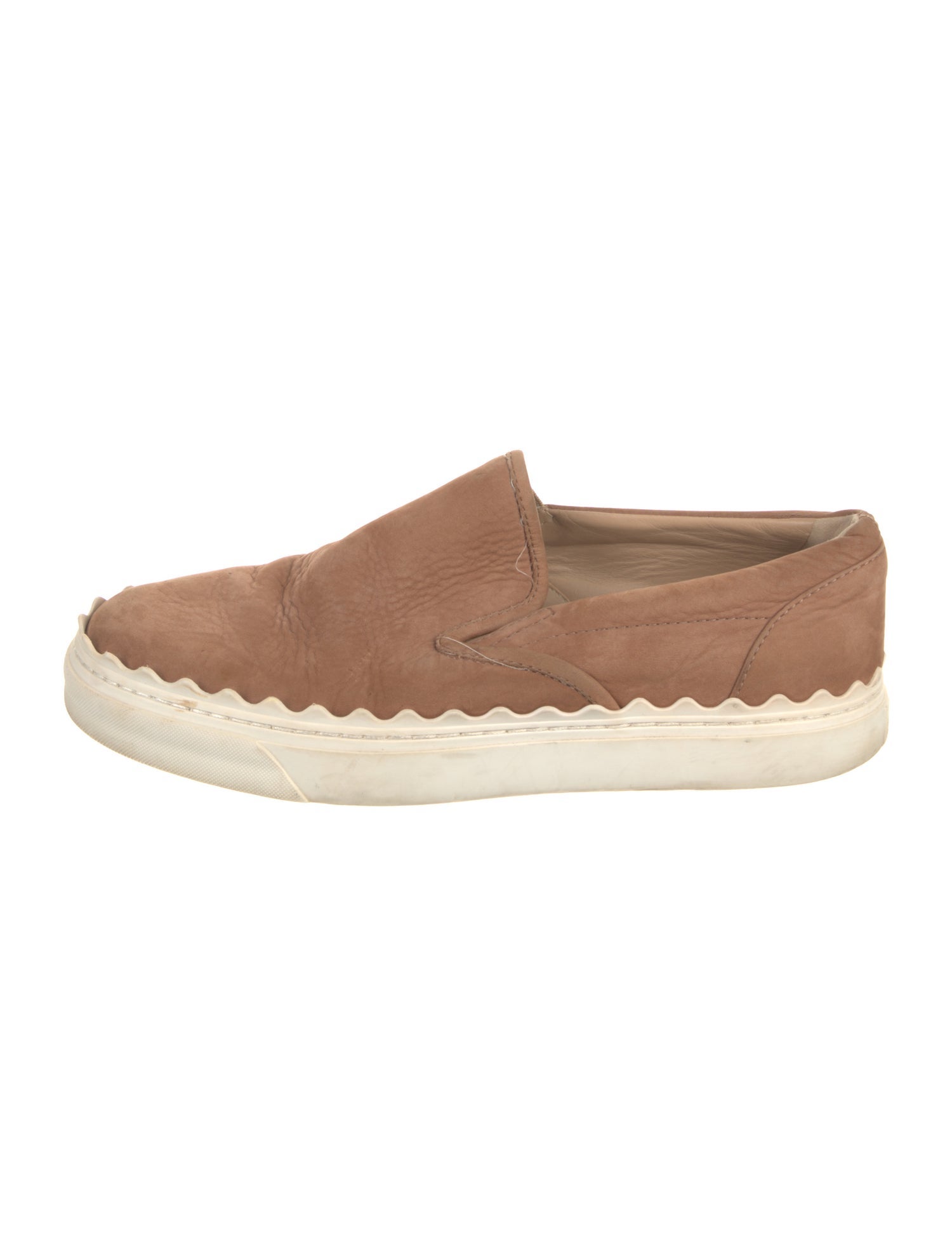 Chloé Suede Scalloped Accent Sneakers